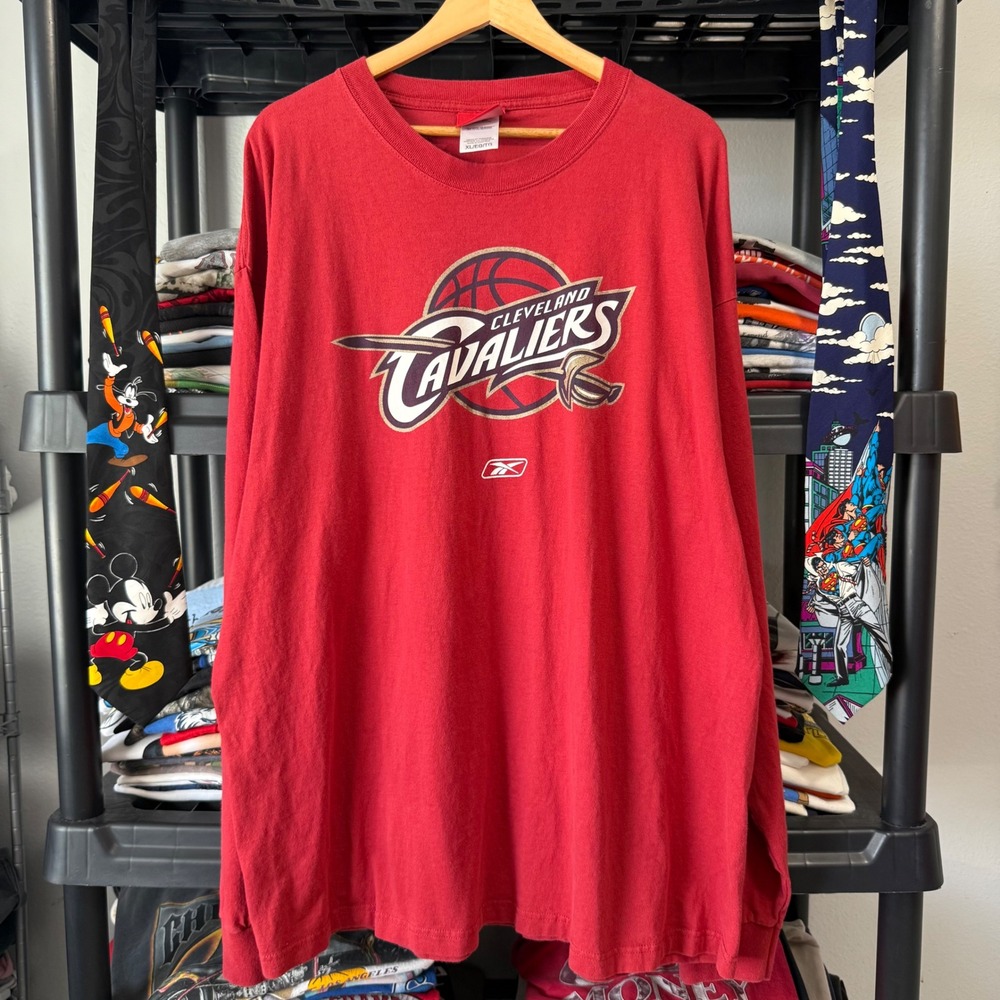 Y2K Red Reebok Cleveland Cavaliers Long Sleeve Shirt XL